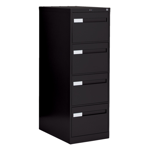 Classeur vertical &agrave; poign&eacute;es encastr&eacute;es, 4 tiroirs, 18.15" la x 26.56" p x 52" h, Noir Sidevic Inc.