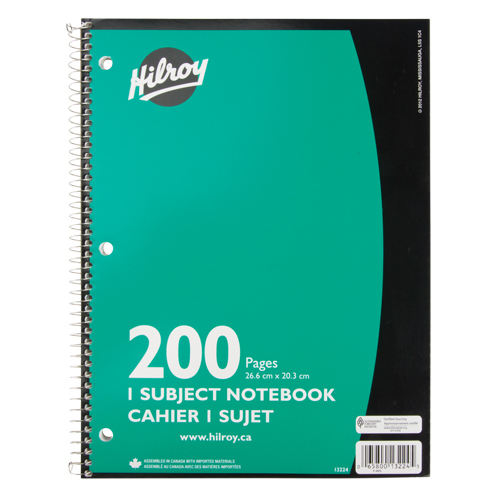 1 Subject Spiral Notebook Sidevic Inc.