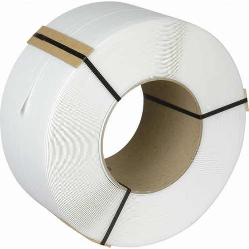 Strapping, Polypropylene, 3/8" W x 12900' L, White, Machine Grade Sidevic Inc.