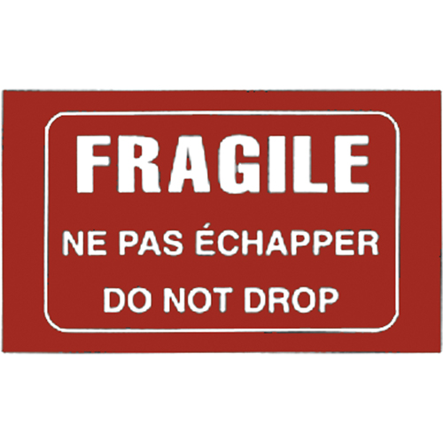 &eacute;tiquettes pour traitement sp&eacute;cial bilingues Fragile, 5" lo x 3" la, Blanc/rouge Sidevic Inc.