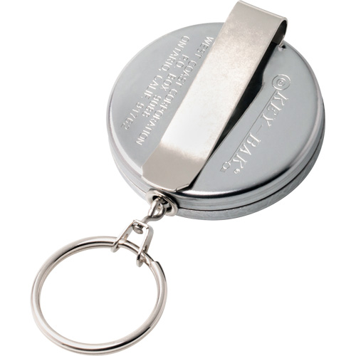 Original Series Retractable Keychain, Chrome, 24" Cable, Belt Clip Attachment Sidevic Inc.