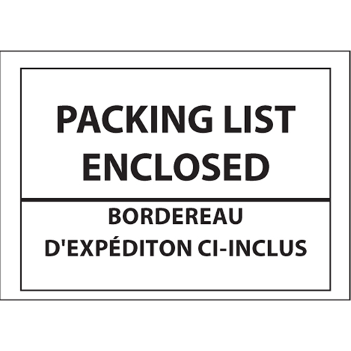 Packing List Envelopes, 4" L x 5" W, Backloading Style Sidevic Inc.