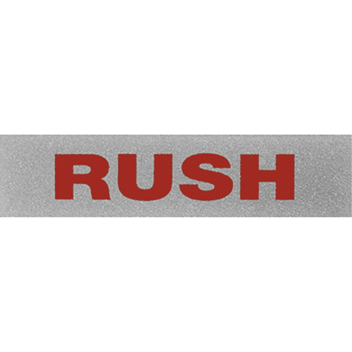 "Rush" Special Handling Labels, 5" L x 2" W, Black on Red Sidevic Inc.