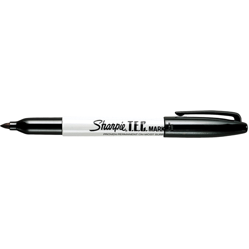 T.E.C. Permanent Marker, Black, Fine Tip Sidevic Inc.