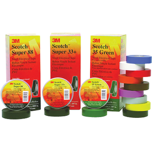 Rubans Super 33+ Scotch, 19 mm (3/4") x 20,1 m (66'), Noir, 7 mils Sidevic Inc.