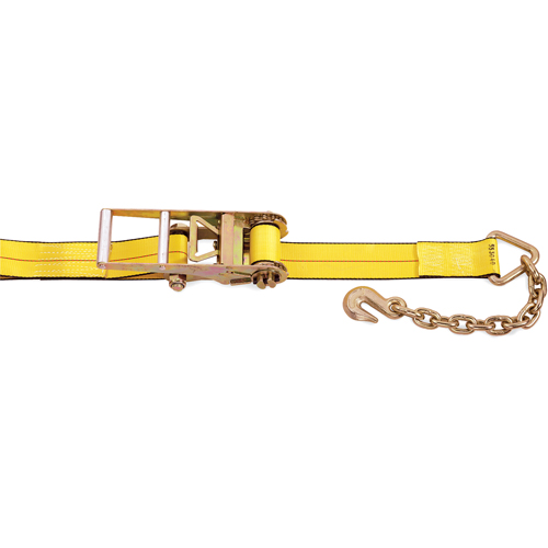 Ratchet Straps, Chain Anchor, 3" W x 30' L, 5400 lbs. (2450 kg) Working Load Limit Sidevic Inc.