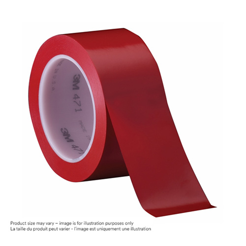 471 Vinyl Tape, 38 mm (1-1/2") W x 32.9 m (108') L, 5.3 mils, Red Sidevic Inc.