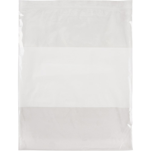Sacs en poly avec espace inscriptible blanc, Refermable, 15" x 12", 2 mils Sidevic Inc.