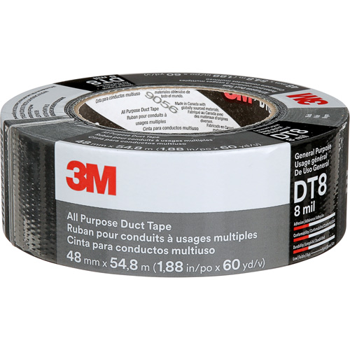 Ruban adh&eacute;sif tout usage DT8, 8 mils, Noir, 48 mm (2") x 55 m (180') Sidevic Inc.