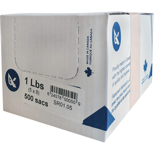 Sacs de la s&eacute;rie SR pour l'emballage alimentaire en vrac, Dessus ouvert, 20" x 7", 0,85 mil Sidevic Inc.