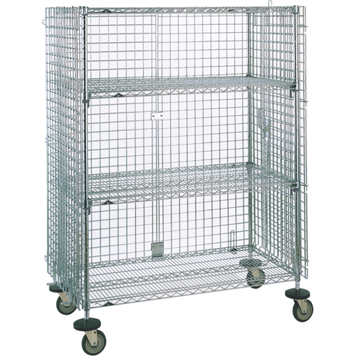 Security Carts, Chrome Plated, 21-1/2" x 68-1/2 x 38-1/2", 500 lbs. Capacity Sidevic Inc.