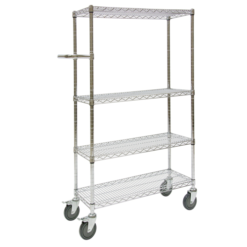 Push Cart, Chrome Plated, 30" x 60" x 14", 800 lbs. Capacity Sidevic Inc.