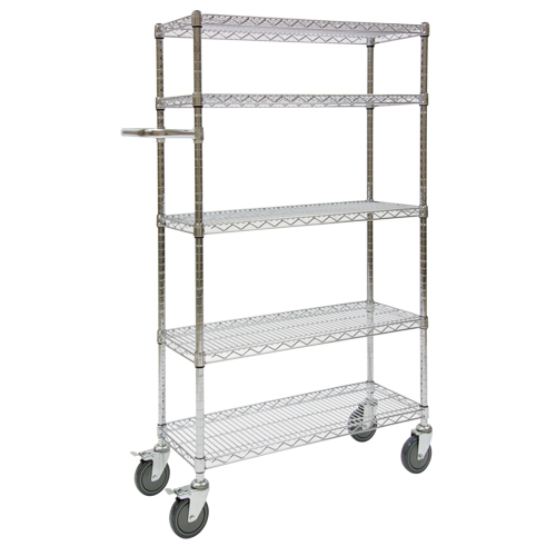 Push Cart, Chrome Plated, 30' x 60" x 14", 800 lbs. Capacity Sidevic Inc.