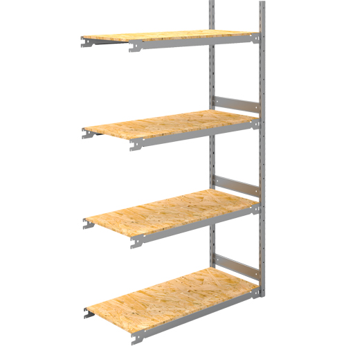 Wide Span Record Storage Shelving, Steel, 4 Shelves, 42" W x 18" D x 84" H, Add-On Kit Sidevic Inc.