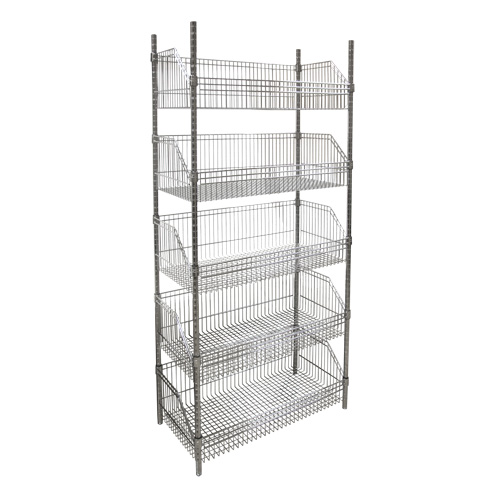 &eacute;tag&egrave;re &agrave; paniers-tablettes en treillis m&eacute;tallique, Tiers 5, 36" la x 74" h x 18" p Sidevic Inc.