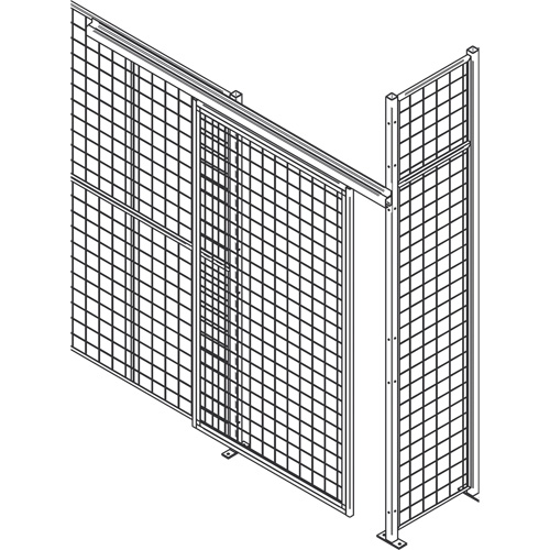 Porte &agrave; glissi&egrave;re robuste pour cloison en treillis m&eacute;tallique, 8' la x 10' h Sidevic Inc.