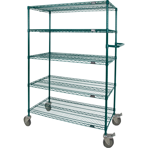Wire Shelf Push Cart, Epoxy Finish, 36" x 69" x 24", 600 lbs. Capacity Sidevic Inc.