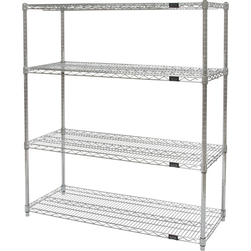 Heavy-Duty Chromate Wire Shelving, 4 Tiers, 30" W x 54" H x 18" D Sidevic Inc.