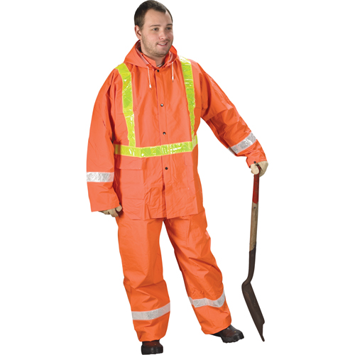 Tornado Traffic Rain Suit, PVC, Small, High Visibility Orange Sidevic Inc.