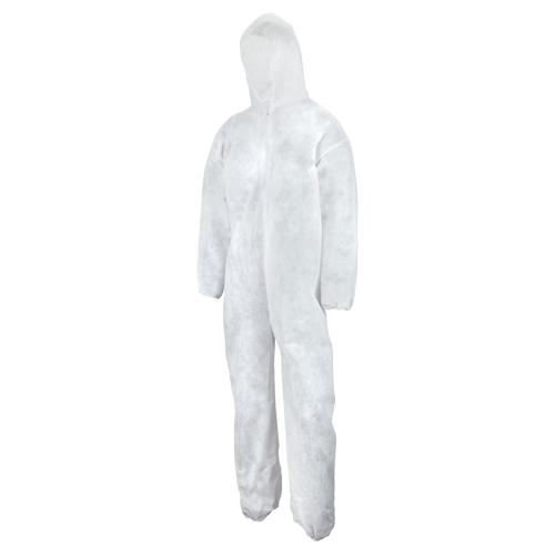 Heavy Weight Coveralls, Medium, White, Polypropylene Sidevic Inc.