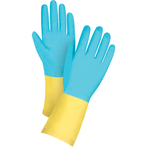Gants tremp&eacute;s de premi&egrave;re qualit&eacute; r&eacute;sistants aux produits chimiques, Taille Petit/7, 12" lo, N&eacute;opr&egrave;ne/Latex de caoutchouc, Doublure en Coton/Ouat&eacute;e, 20 mils Sidevic Inc.