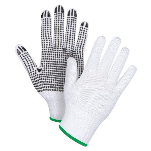 Gants tricot&eacute;s &agrave; pois, Poly/coton, Un c&ocirc;t&eacute;, Calibre 7, Moyen Sidevic Inc.