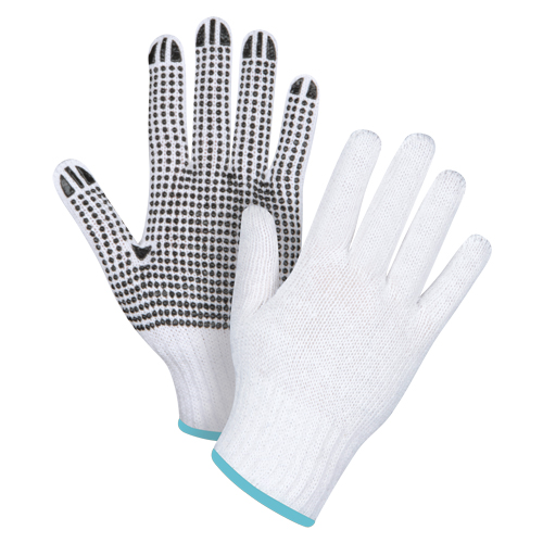 Gants tricot&eacute;s &agrave; pois, Poly/coton, Un c&ocirc;t&eacute;, Calibre 7, T-Grand Sidevic Inc.