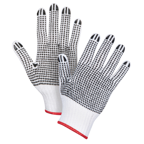 Double-Sided Dotted String Knit Gloves, Poly/Cotton, Double Sided, 7 Gauge, Small Sidevic Inc.