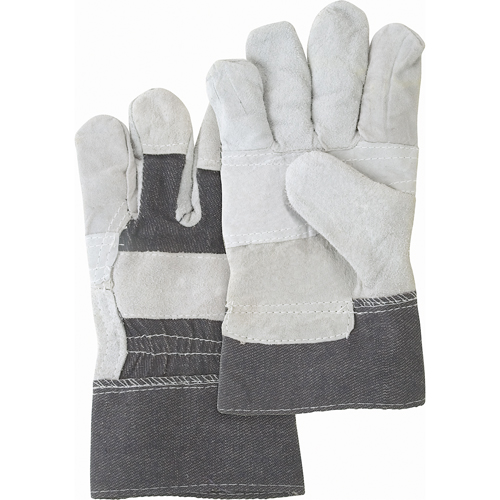 Gants d'ajusteur &agrave; paume renforc&eacute;e d'usage standard, Grand, Paume en Cuir de vache refendu, Doublure en Coton Sidevic Inc.