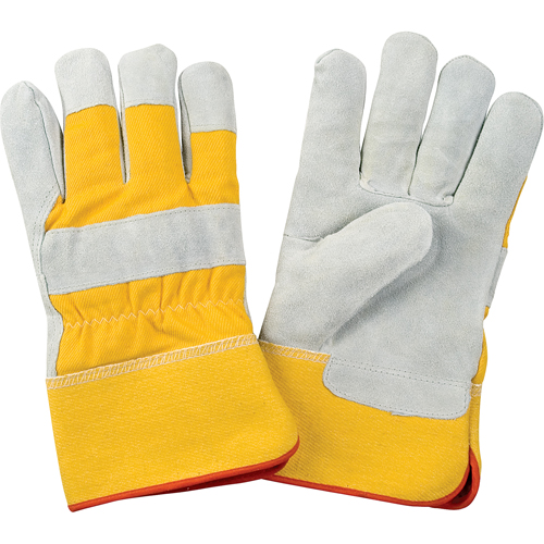 Gants d'ajusteur doubl&eacute;s pour l'hiver de premi&egrave;re qualit&eacute;, Grand, Paume en Cuir de vache refendu, Doublure en Molleton de mousse Sidevic Inc.