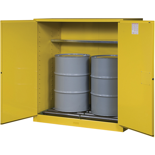 Sure-Grip&reg; EX Vertical Drum Storage Cabinets, 110 US gal. Cap., 2 Drums, Yellow Sidevic Inc.