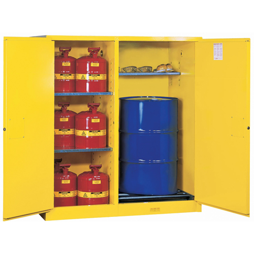 Sure-Grip&reg; EX Double-Duty Safety Cabinets, 115 US gal. Cap., 13 Drums, Yellow Sidevic Inc.