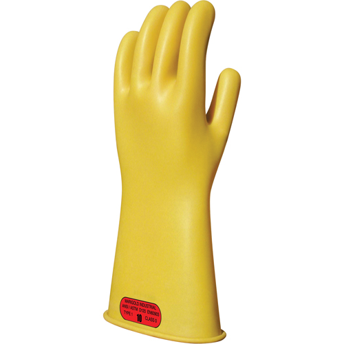Gants isolants en caoutchouc naturel jaune, ASTM classe 0, Taille 8, 14" lo Sidevic Inc.