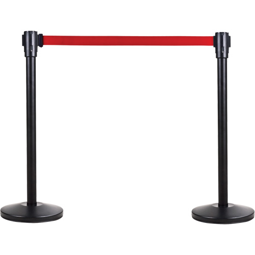 Poteau r&eacute;cepteur pour barri&egrave;res sur pieds pour le contr&ocirc;le des foules, Hauteur de 35", Noir Sidevic Inc.