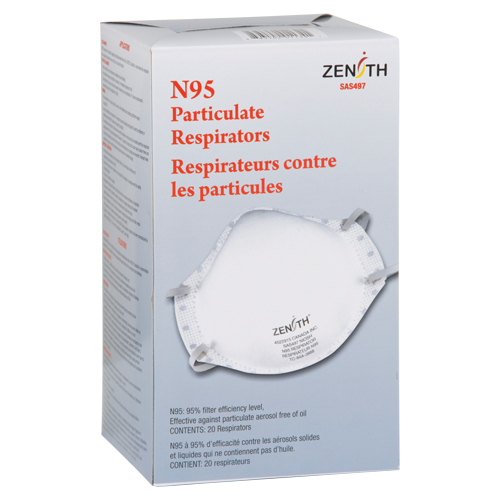 Respirateur contre les particules, N95, Certifi&eacute; NIOSH, Moyen/grand Sidevic Inc.