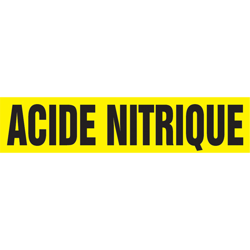 Marqueur de tuyau "Acid Nitrique", Autocollant, 4" h x 24" la, Noir sur jaune Sidevic Inc.