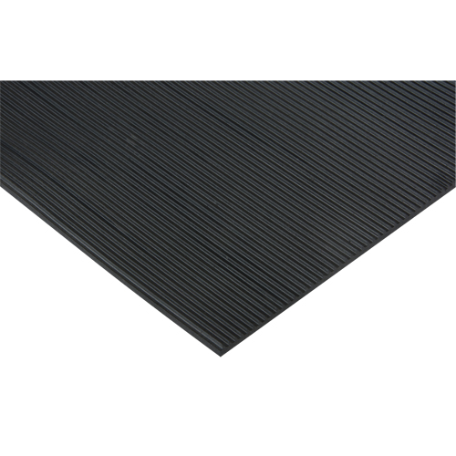 Tapis &agrave; nervures fines, Essuie-pieds, 4' x 75' x 1/8", Noir Sidevic Inc.