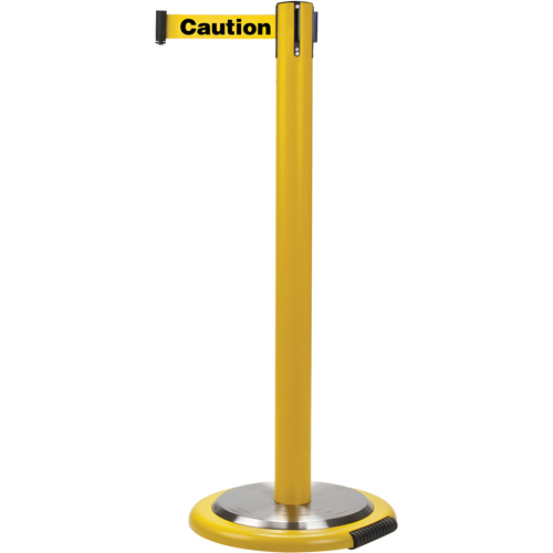Barri&egrave;res sur pieds pour le contr&ocirc;le des foules, Acier, 35" h, Ruban Jaune, Longueur du ruban 7' Sidevic Inc.