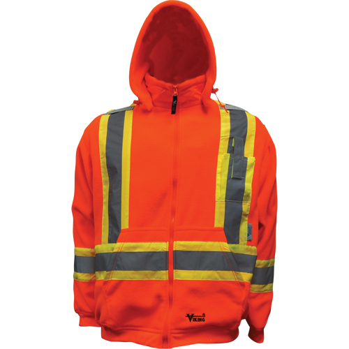 Chandail &agrave; capuchon de s&eacute;curit&eacute; en molleton, Molleton/Polyester, Petit, Orange Sidevic Inc.