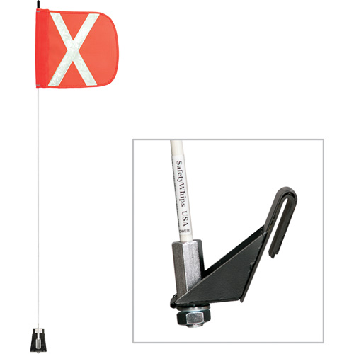 Tiges de s&eacute;curit&eacute; pour travaux l&eacute;gers Safety Whip, Fixation Fen&ecirc;tre, Hauteur 5', Orange Sidevic Inc.