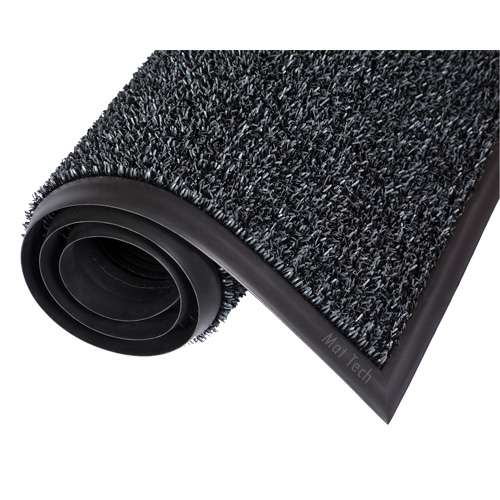 Astro-Plus Mat, Polyethylene, Scraper Type, Textured Pattern, 3-3/10' x 4', Charcoal Sidevic Inc.