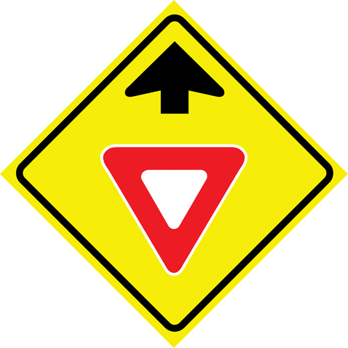 "Yield Ahead" Roll-Up Traffic Sign, 36" x 36", Vinyl, Pictogram Sidevic Inc.