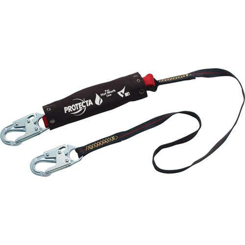 Pro Pack Hot Work Shock-Absorbing Lanyard, 6', Snap Hook Center, Snap Hook Leg Ends, Kevlar&reg; Sidevic Inc.