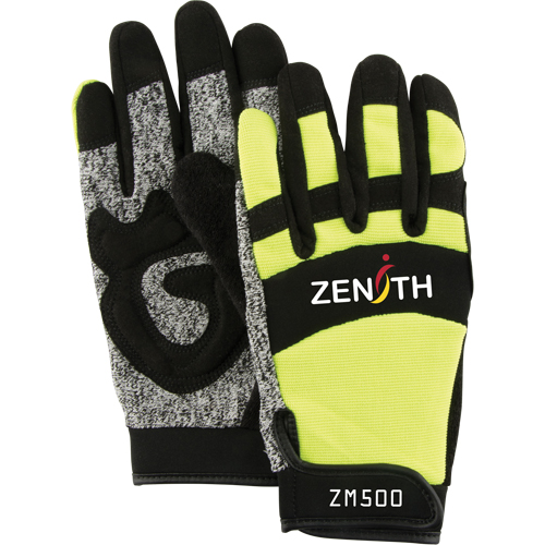 Gants de m&eacute;canicien ZM500 haute visibilit&eacute; r&eacute;sistants aux coupures, Paume PEHP, Taille 2T-Grand Sidevic Inc.