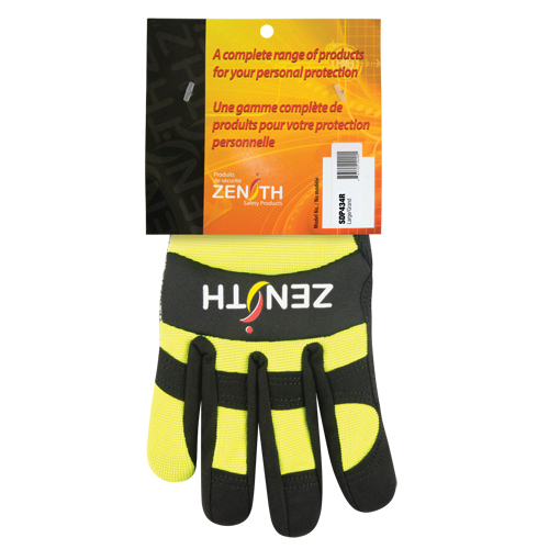 Gants de m&eacute;canicien ZM500 haute visibilit&eacute; r&eacute;sistants aux coupures, Paume PEHP, Taille 2T-Grand Sidevic Inc.