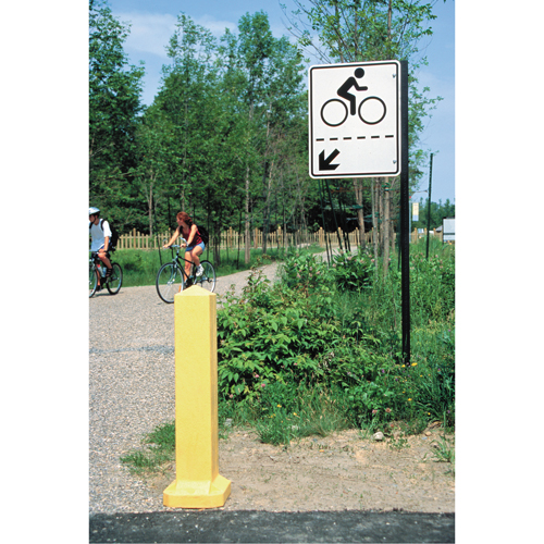 Bollards, Plastic, 33" H x 6" W, Yellow Sidevic Inc.