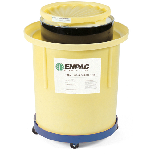 Poly-Collector 66 with Steel Drum, 32.5" dia. x 42" H, 70 US gal. Spill Cap. Sidevic Inc.