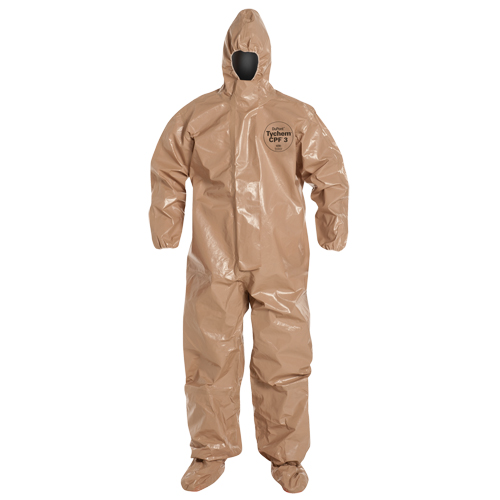 Tychem&reg; 5000 Protective Hooded Coveralls, Small, Brown Sidevic Inc.