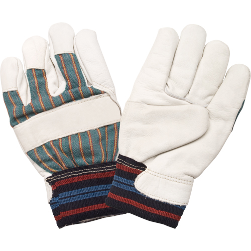 Abrasion-Resistant Winter-Lined Work Gloves, Medium, Grain Cowhide Palm, Cotton Fleece Inner Lining Sidevic Inc.