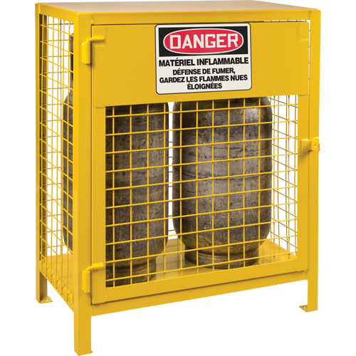 Armoires pour cylindres &agrave; gaz, nbre de bouteilles: 2, 30" , 17" , 37" , Jaune Sidevic Inc.